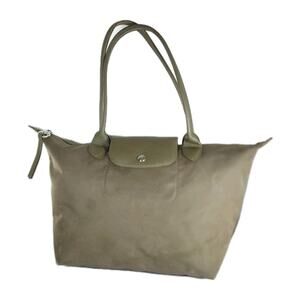 Longchamp Le Pliage Néo Nylon Green Medium Top Handle Travel Tote Purse Handbag
